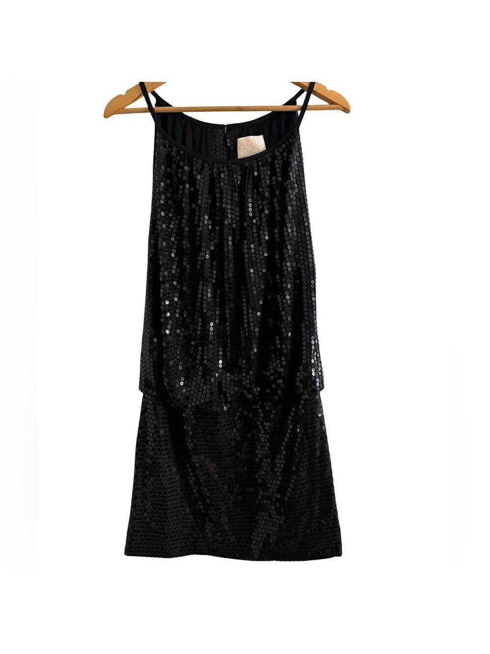 Marc Bouwer Glamit Sequin Cocktail Dress Black Mini Sz 2 $185 Formal Gala